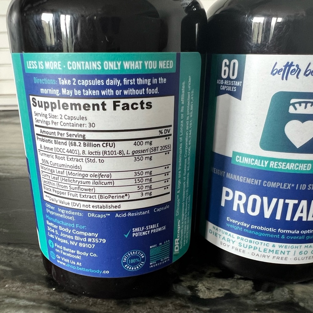 Provitalize natural weight management probiotic, sealed, new